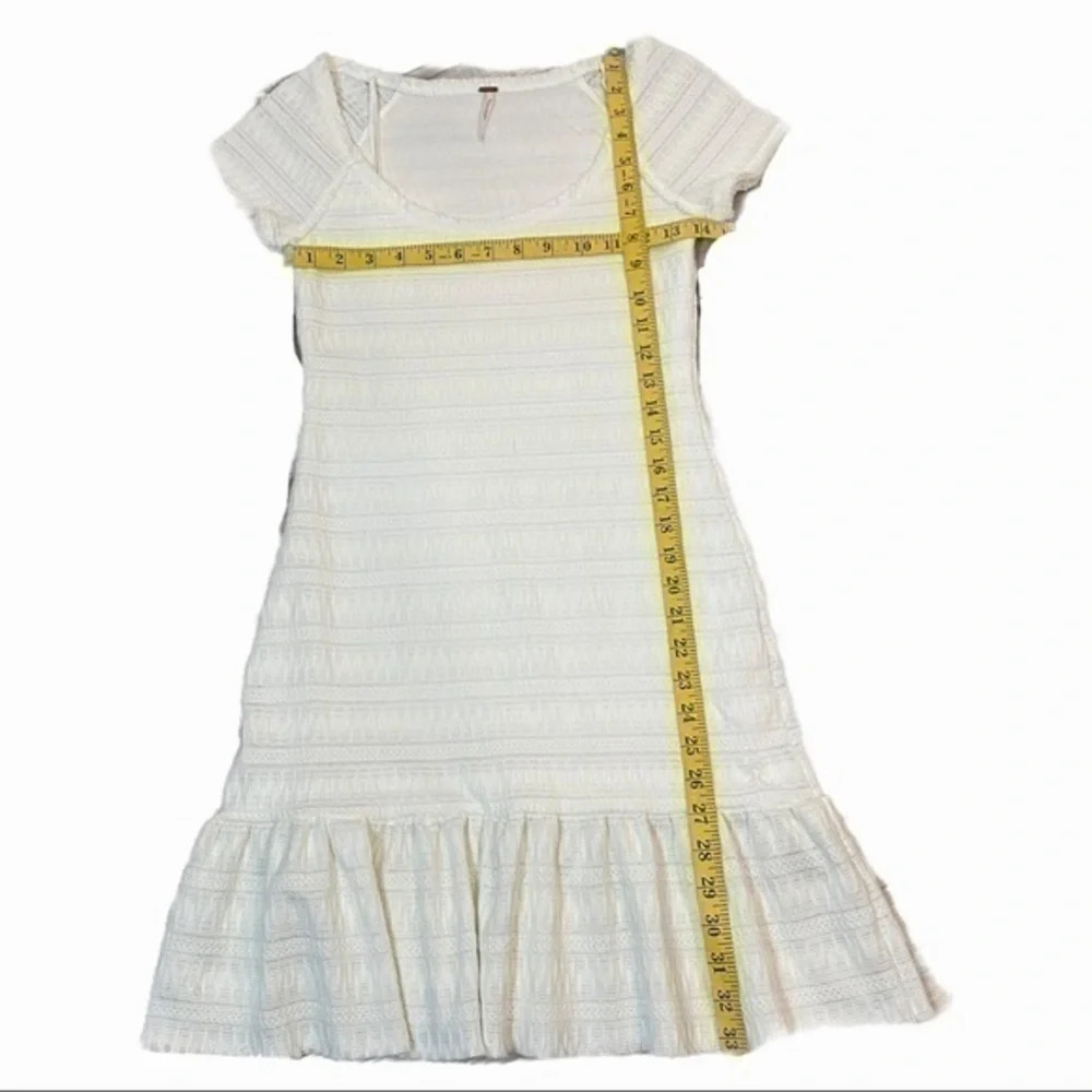 Free People Cozy Day Flounce Drop Waist Mini Dress in Ivory (Size S) - Picture 8 of 9